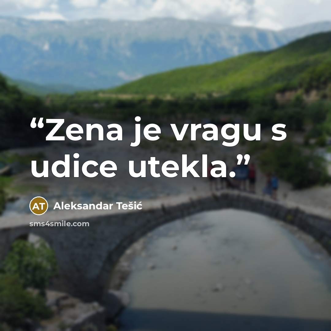 “Zena je vragu s udice utekla.” quote by Aleksandar Tešić