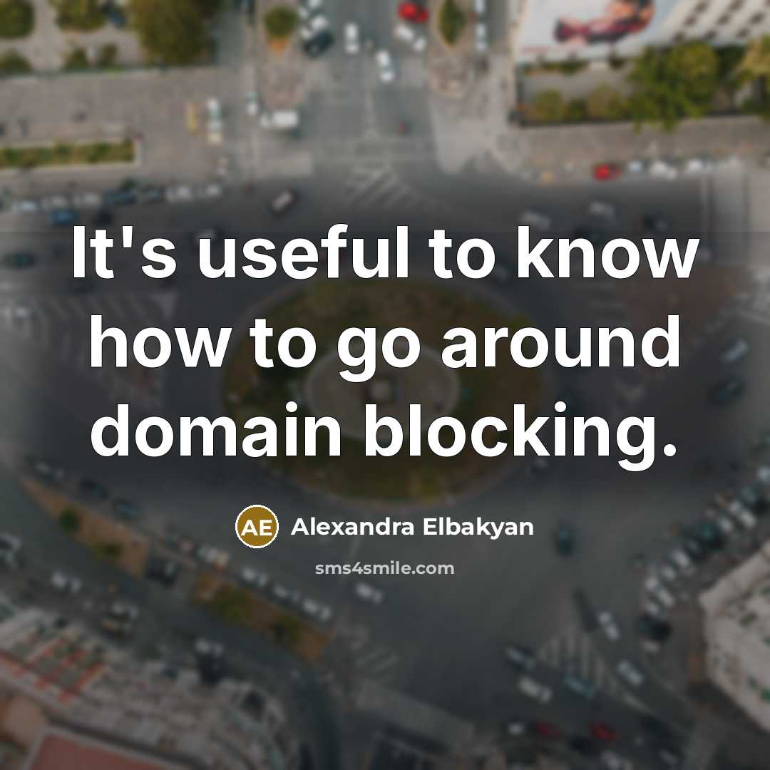 “It's useful to know how to go around domain blocking.…” quote by Alexandra Elbakyan