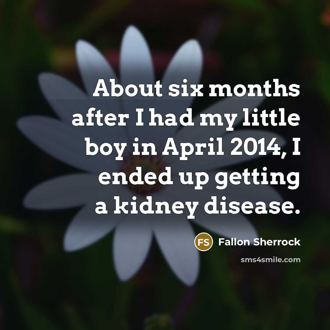 “About six months after I had my little boy in…” quote by Fallon Sherrock