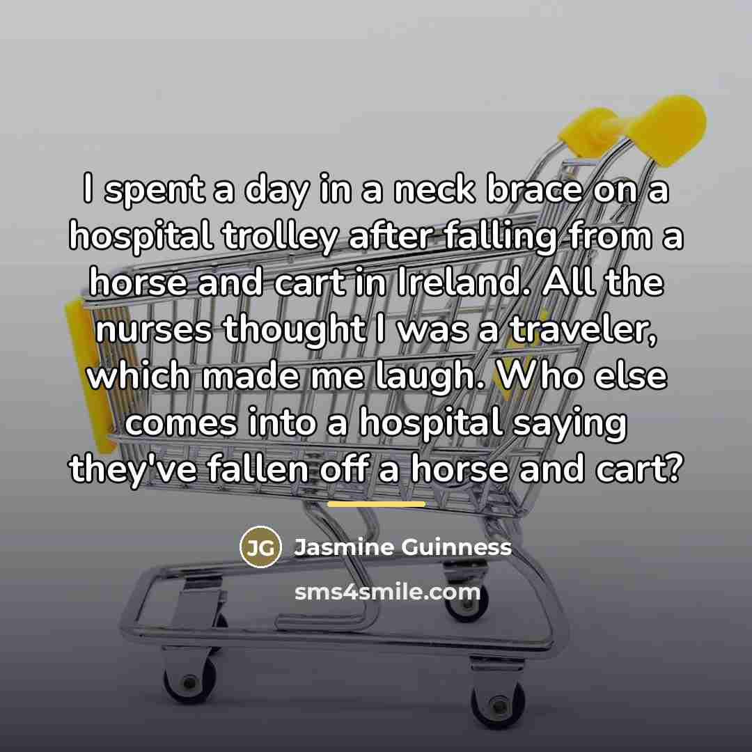 “I spent a day in a neck brace on a…” quote by Jasmine Guinness