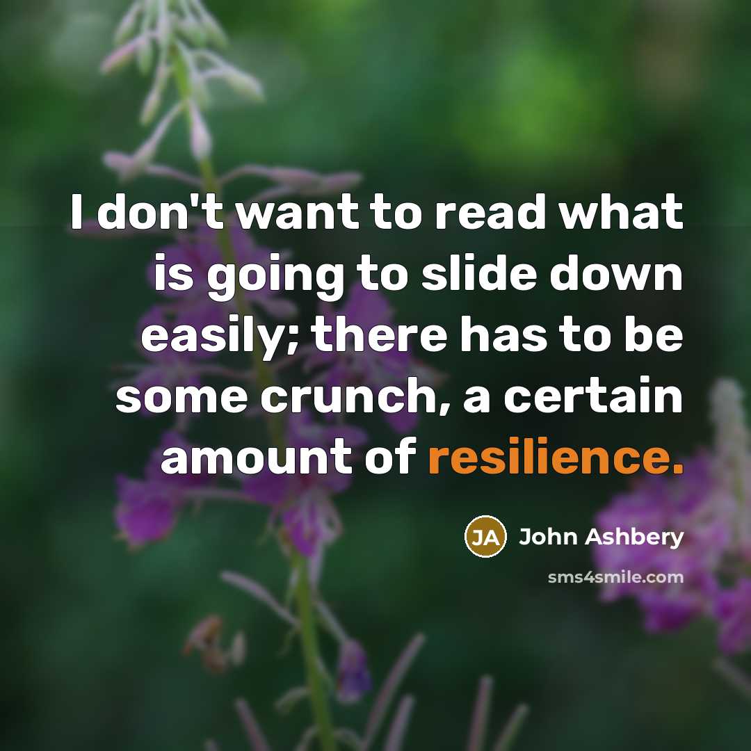 “I don't want to read what is going to slide…” quote by John Ashbery