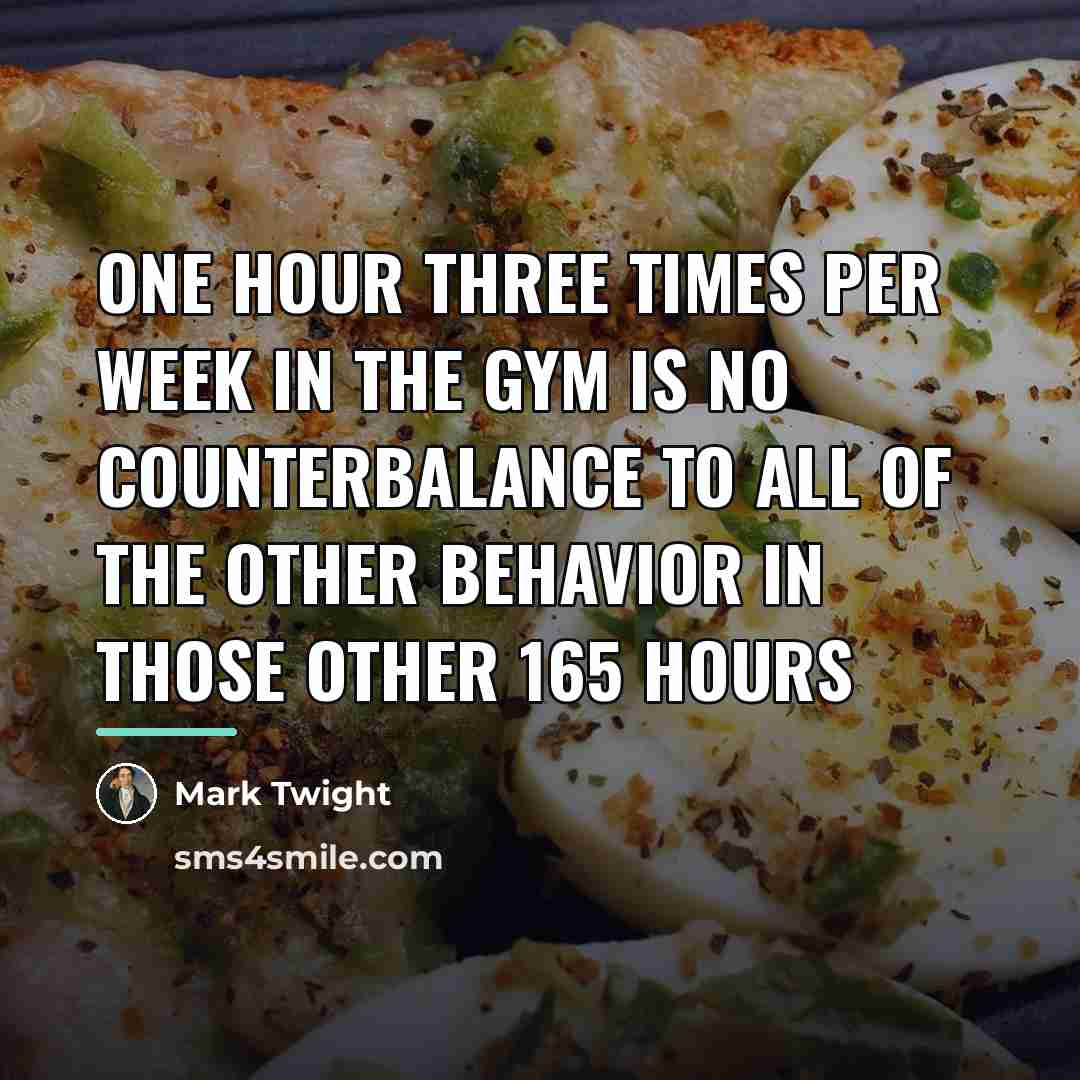 “One hour three times per week in the gym is…” quote by Mark Twight