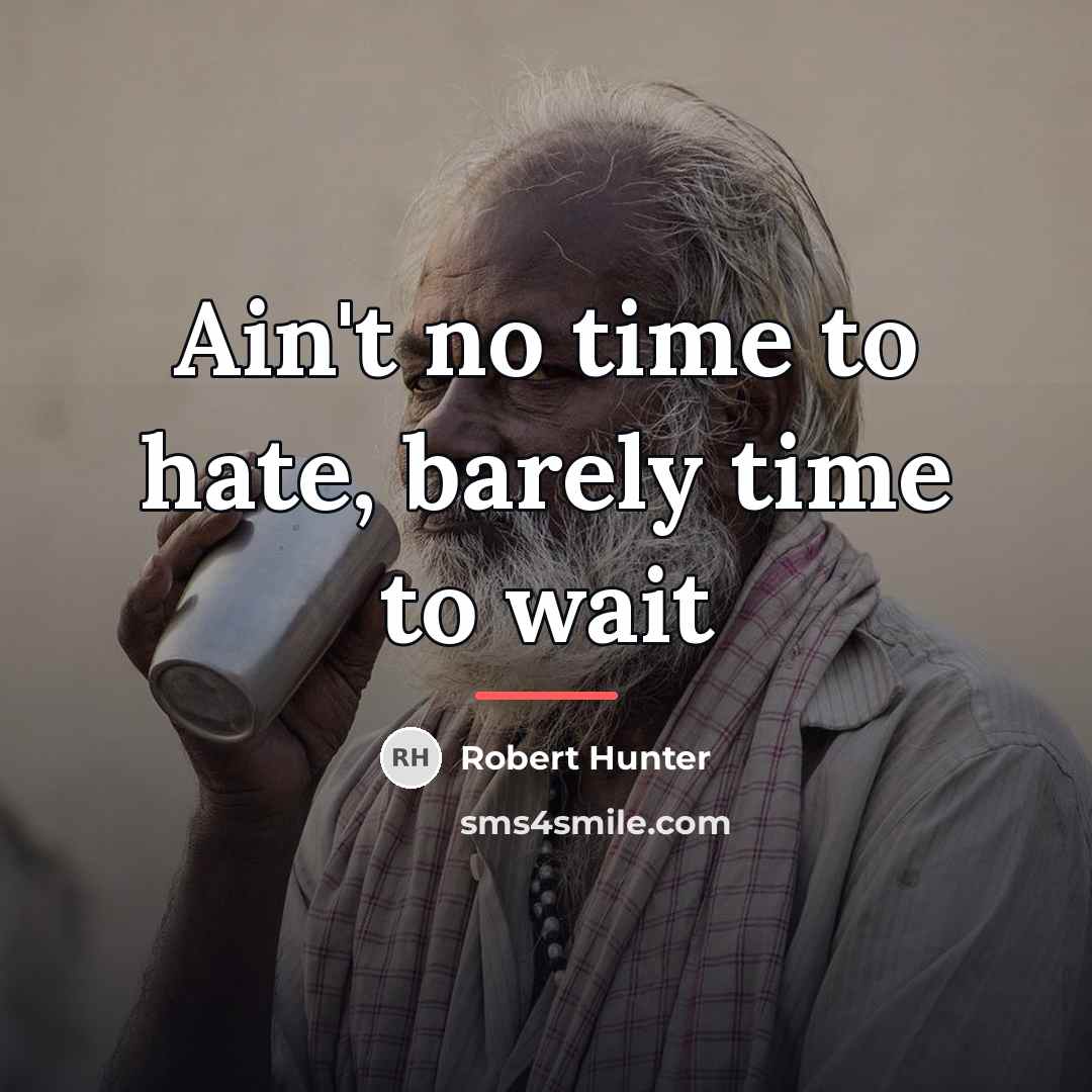 “Ain't no time to hate, barely time to wait…” quote by Robert Hunter