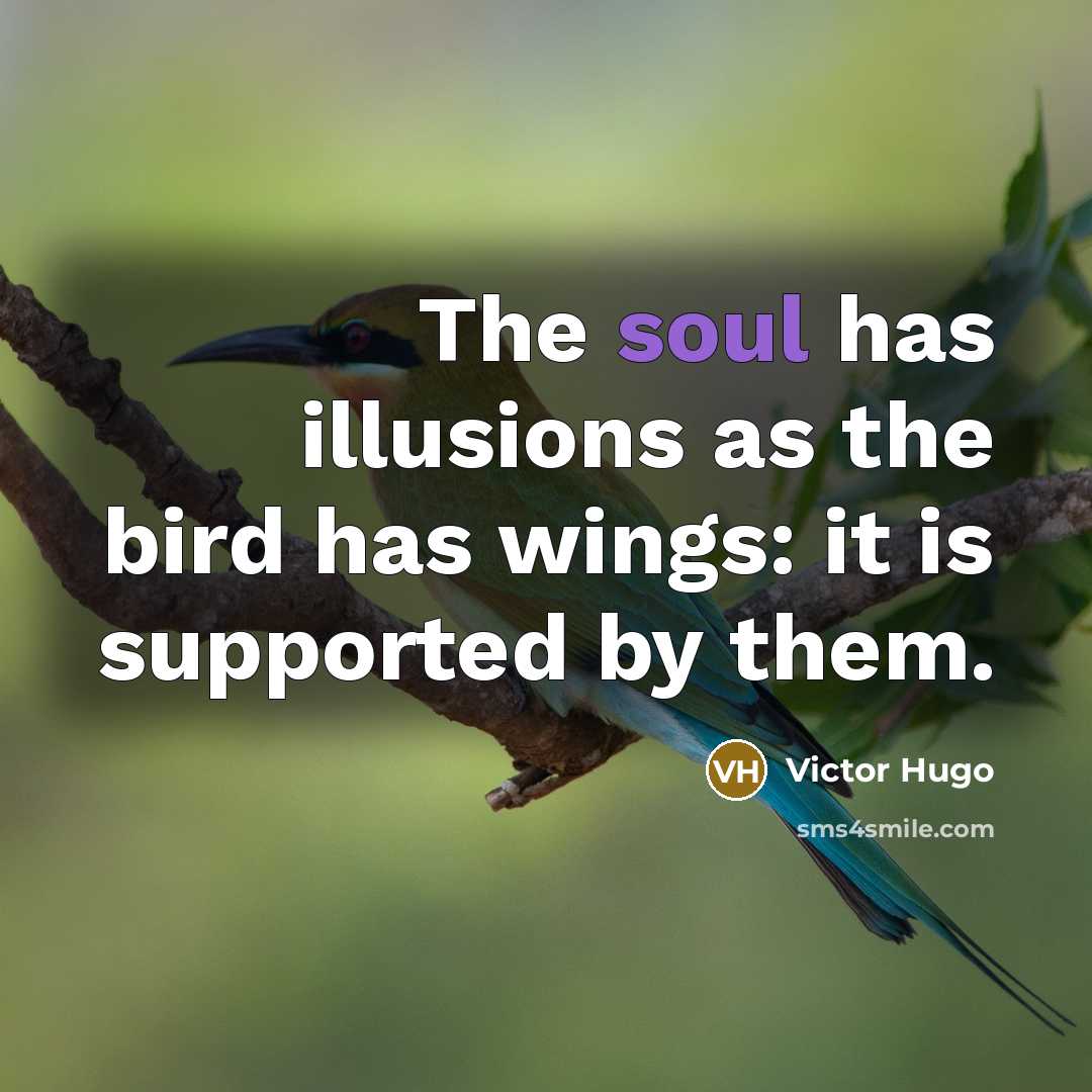 “The soul has illusions as the bird has wings: it…” quote by Victor Hugo