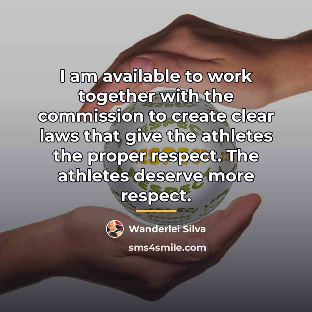 “I am available to work together with the commission to…” quote by Wanderlei Silva