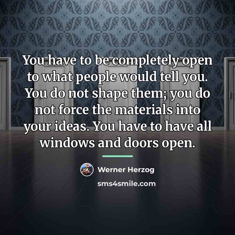 “You have to be completely open to what people would…” quote by Werner Herzog