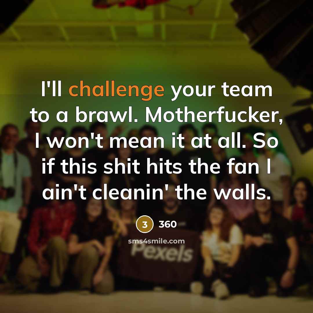 “I'll challenge your team to a brawl. Motherfucker, I won't…” quote by 360