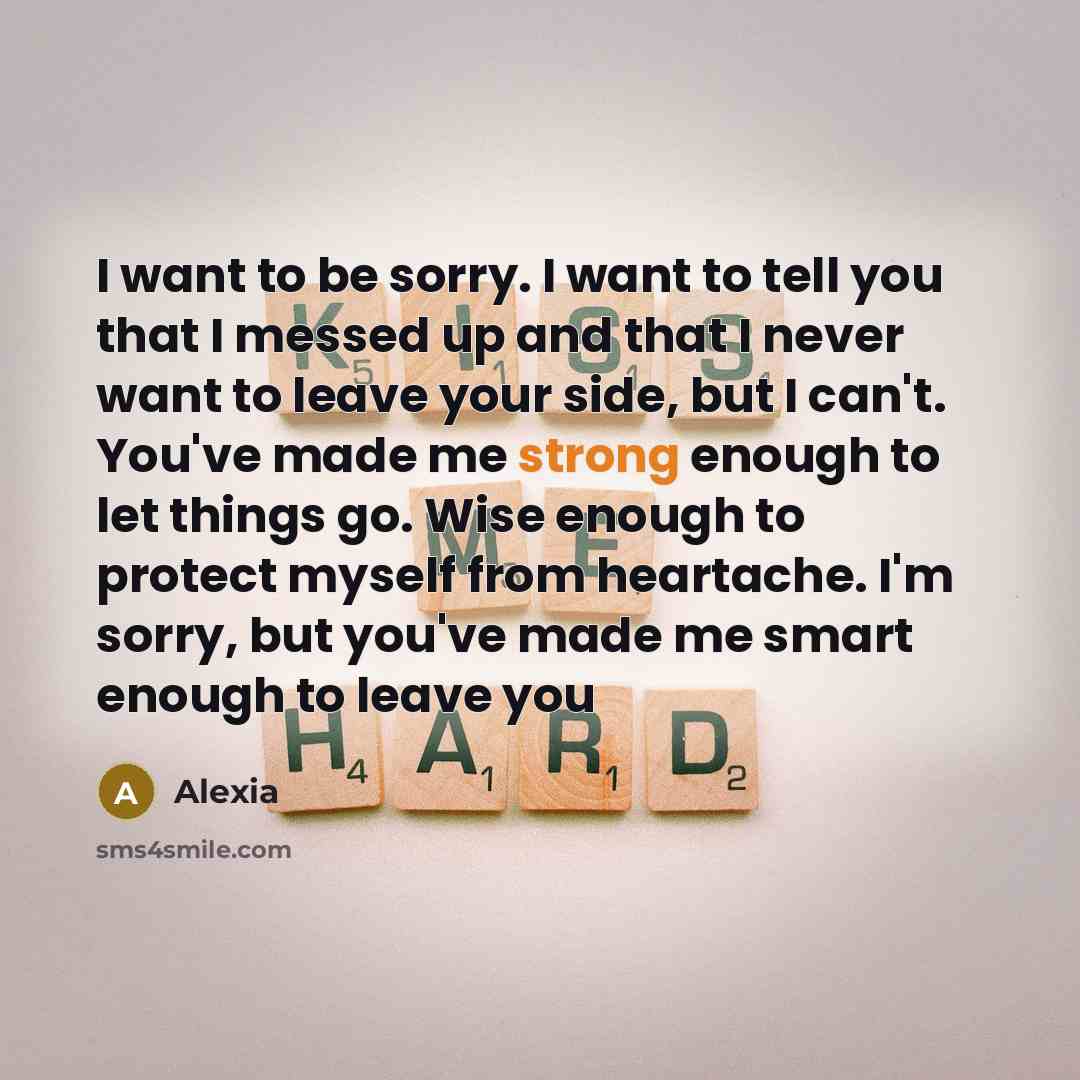 “I want to be sorry. I want to tell you…” quote by Alexia