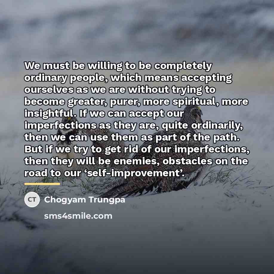 “We must be willing to be completely ordinary people, which…” quote by Chogyam Trungpa