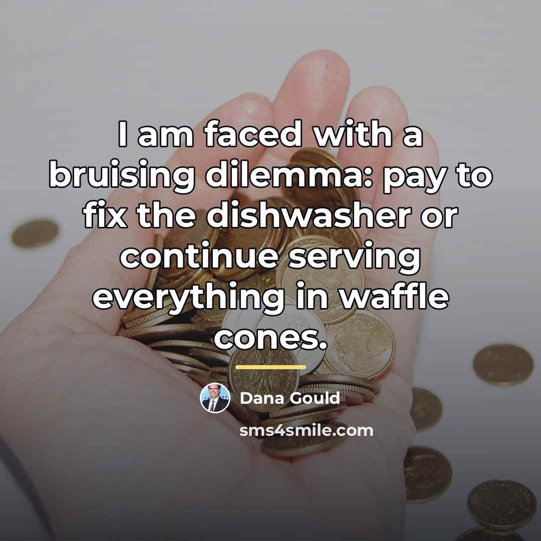 “I am faced with a bruising dilemma: pay to fix…” quote by Dana Gould