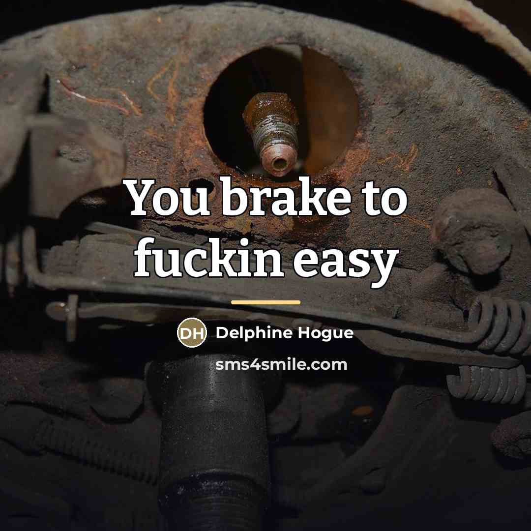 “You brake to fuckin easy…” quote by Delphine Hogue