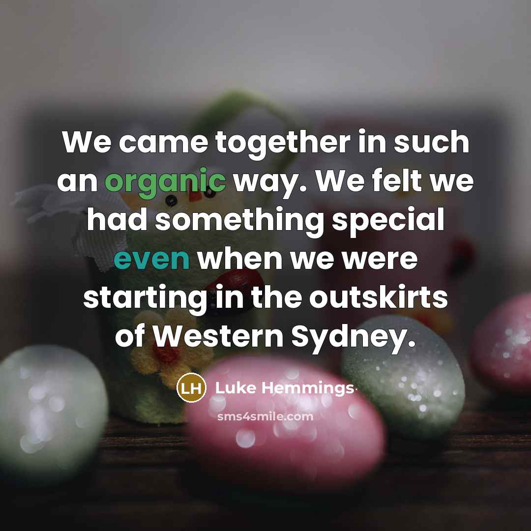 “We came together in such an organic way. We felt…” quote by Luke Hemmings