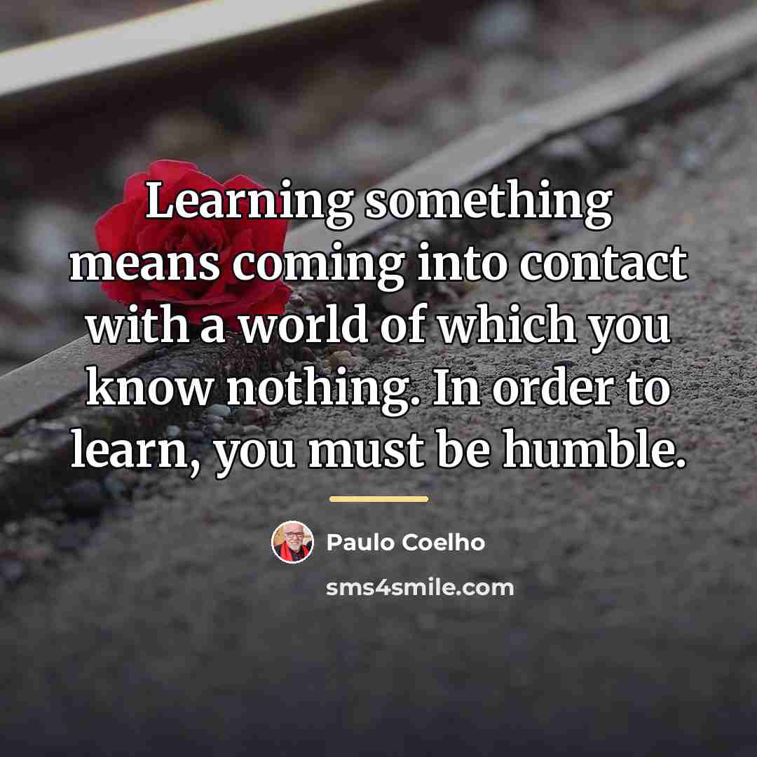 “Learning something means coming into contact with a world of…” quote by Paulo Coelho