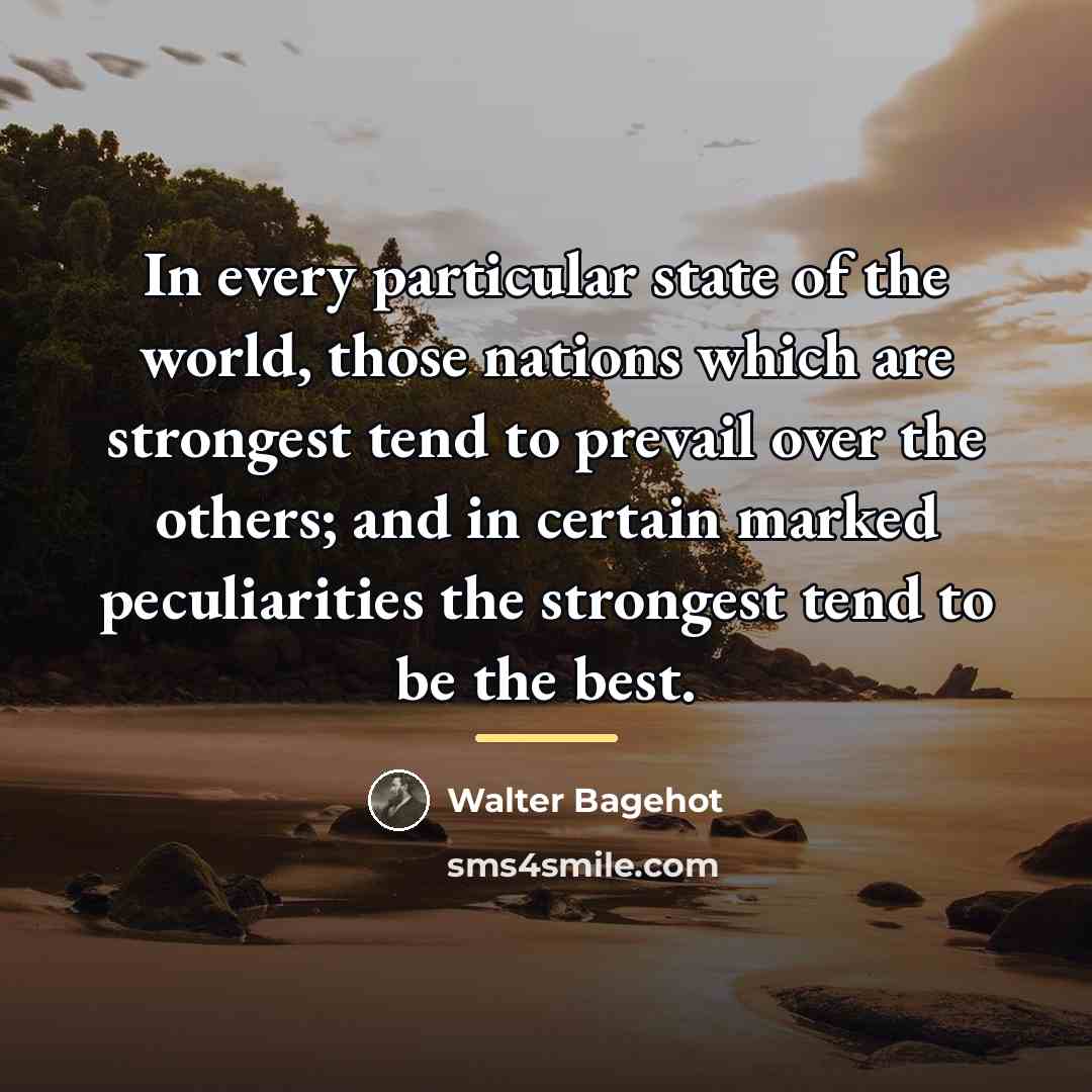 “In every particular state of the world, those nations which…” quote by Walter Bagehot