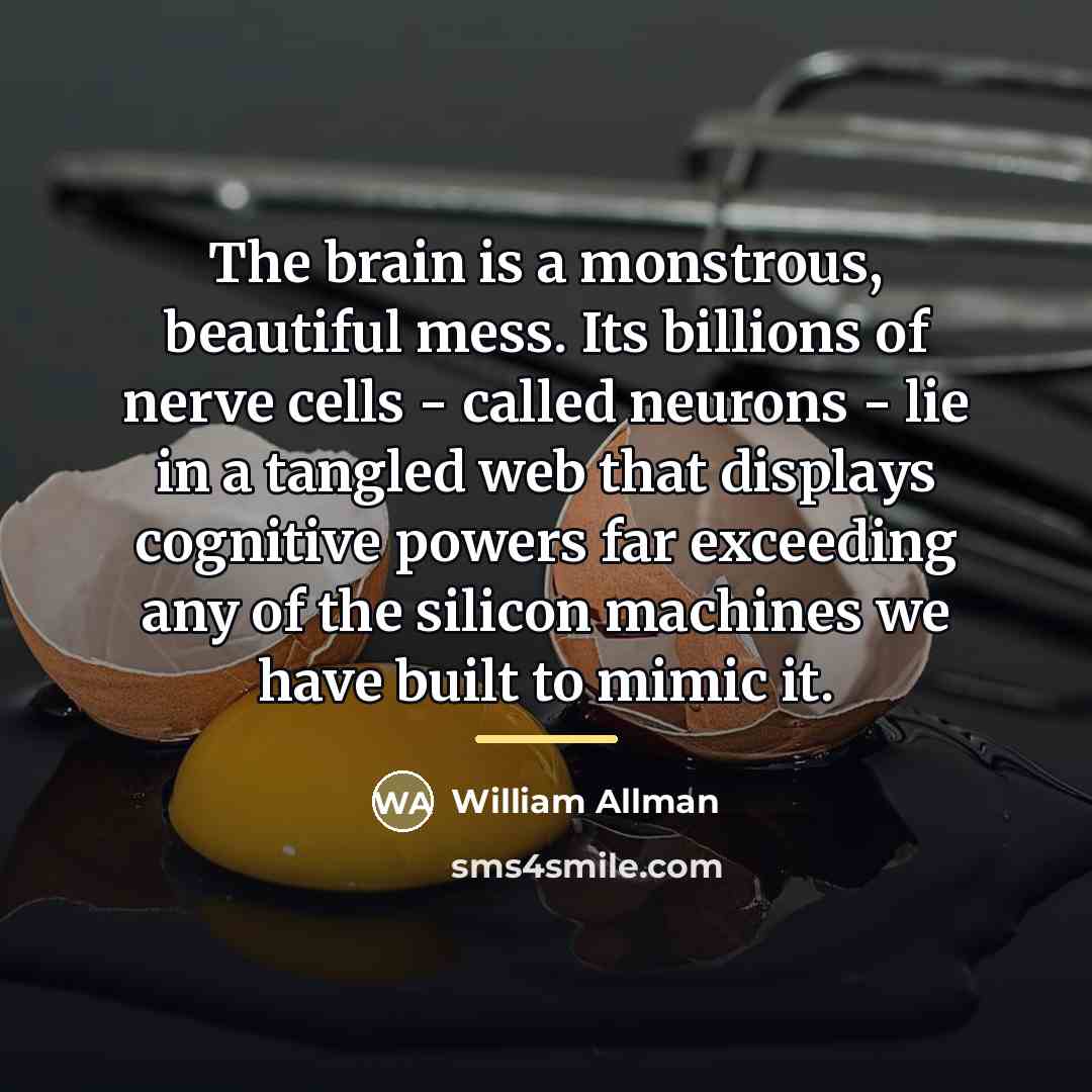 “The brain is a monstrous, beautiful mess. Its billions of…” quote by William Allman