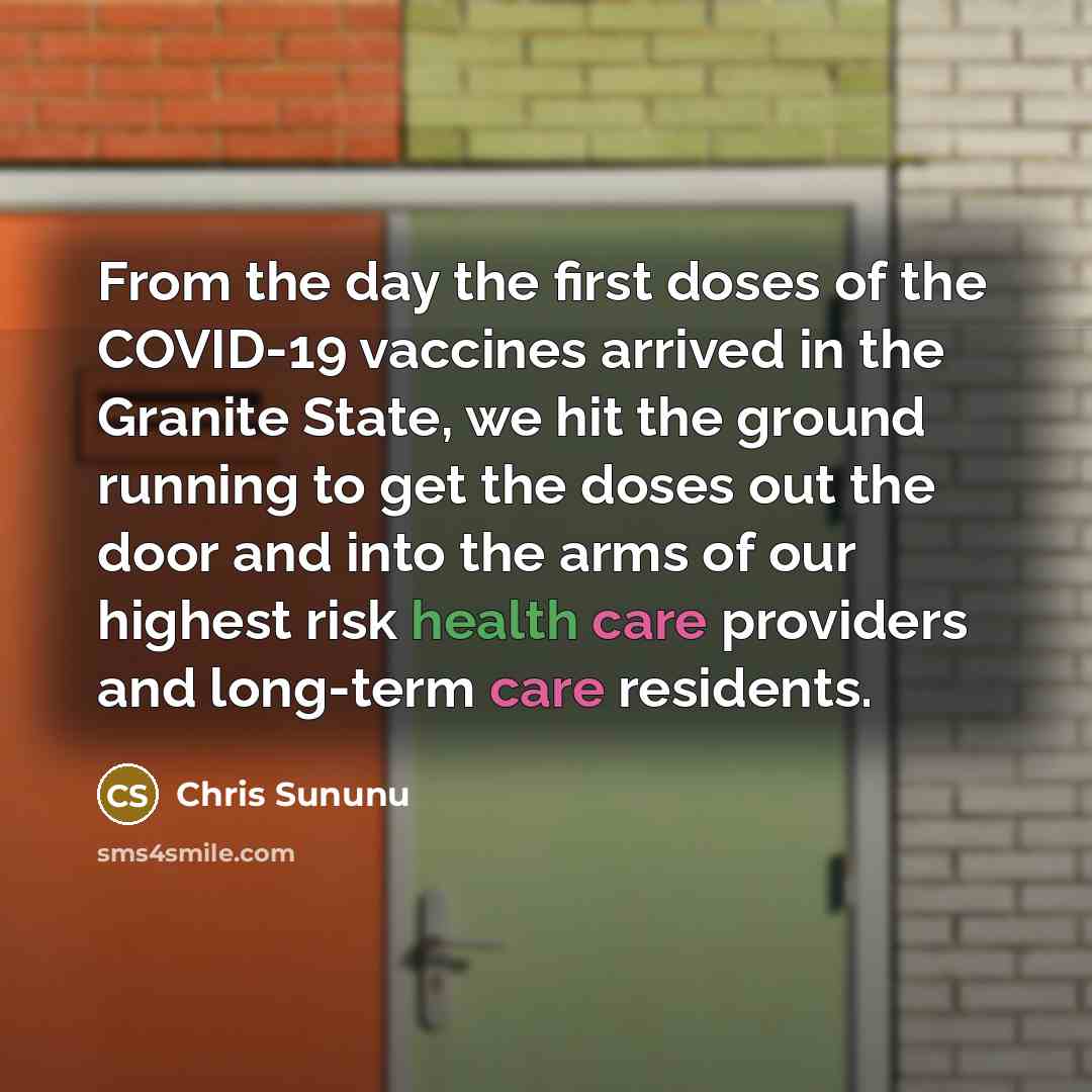 “From the day the first doses of the COVID-19 vaccines…” quote by Chris Sununu