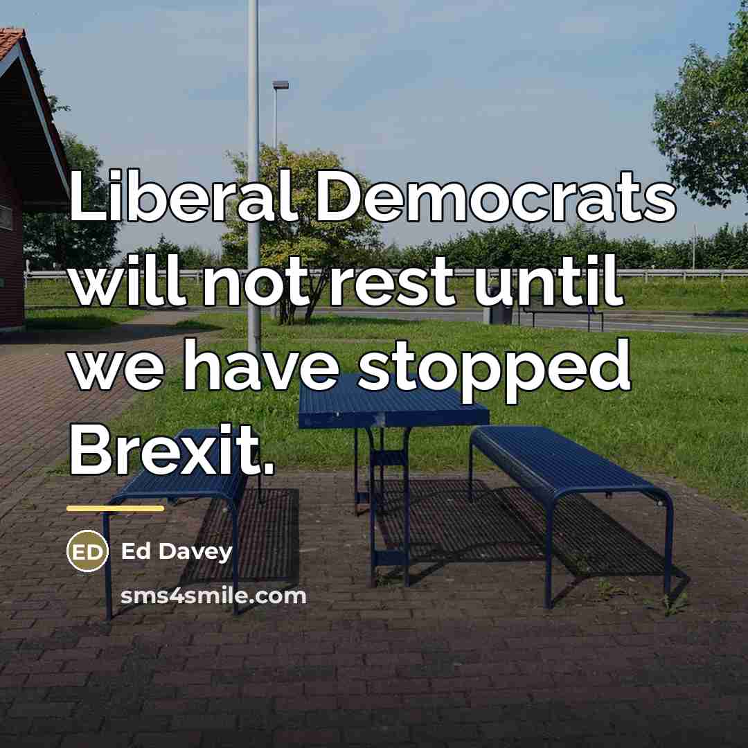 “Liberal Democrats will not rest until we have stopped Brexit.…” quote by Ed Davey