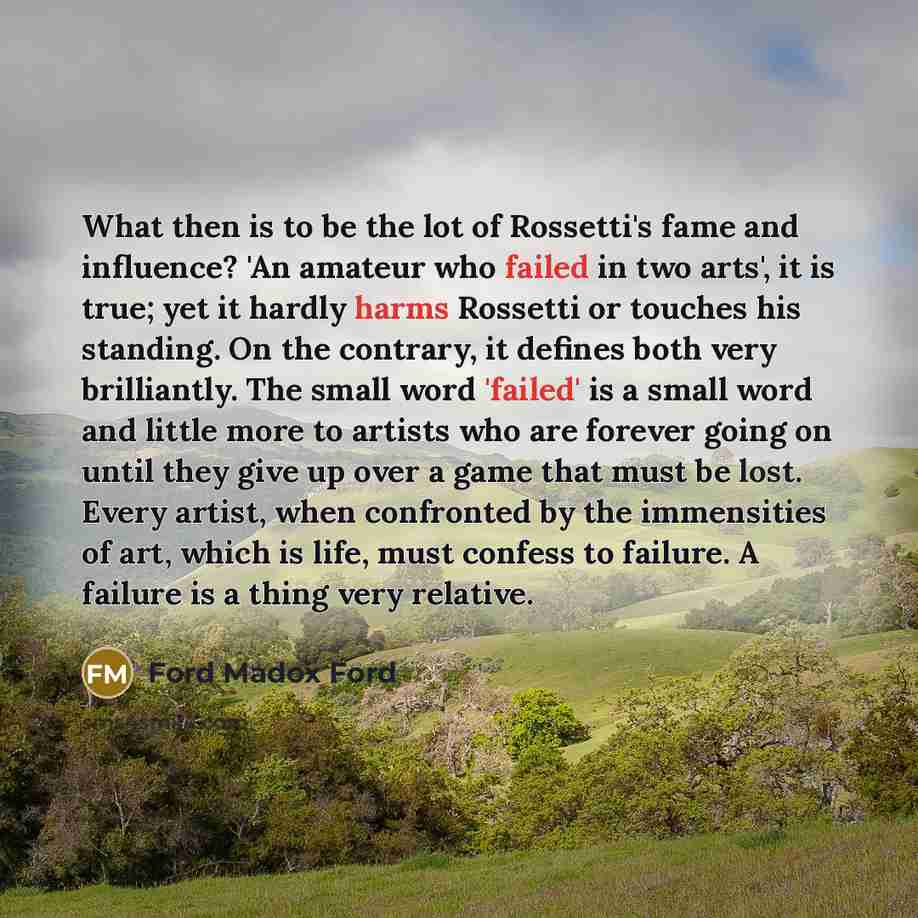 “What then is to be the lot of Rossetti's fame…” quote by Ford Madox Ford