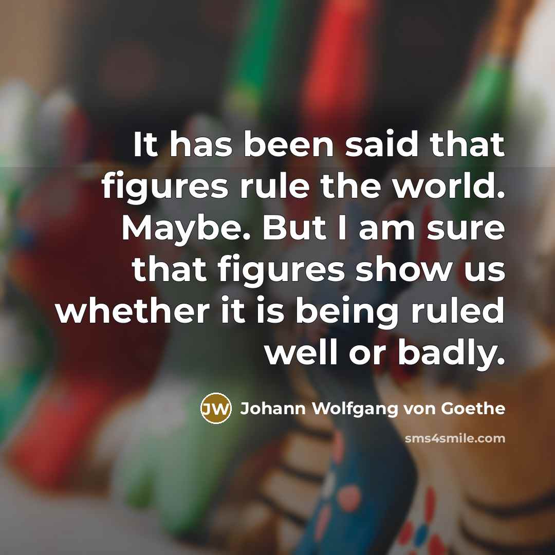 “It has been said that figures rule the world. Maybe.…” quote by Johann Wolfgang von Goethe