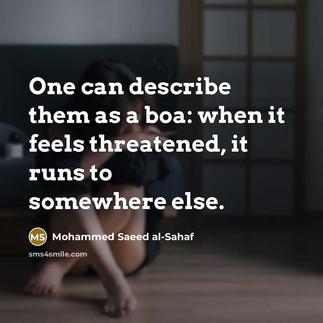 “One can describe them as a boa: when it feels…” quote by Mohammed Saeed al-Sahaf