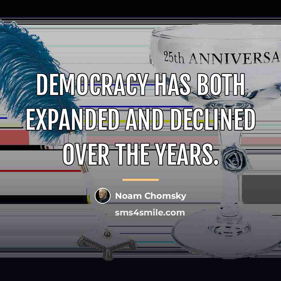 “Democracy has both expanded and declined over the years.…” quote by Noam Chomsky