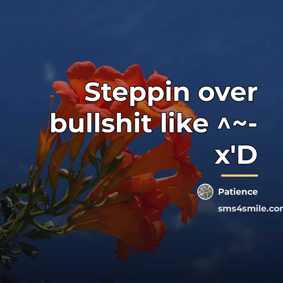“Steppin over bullshit like ^~- x'D…” quote by Patience