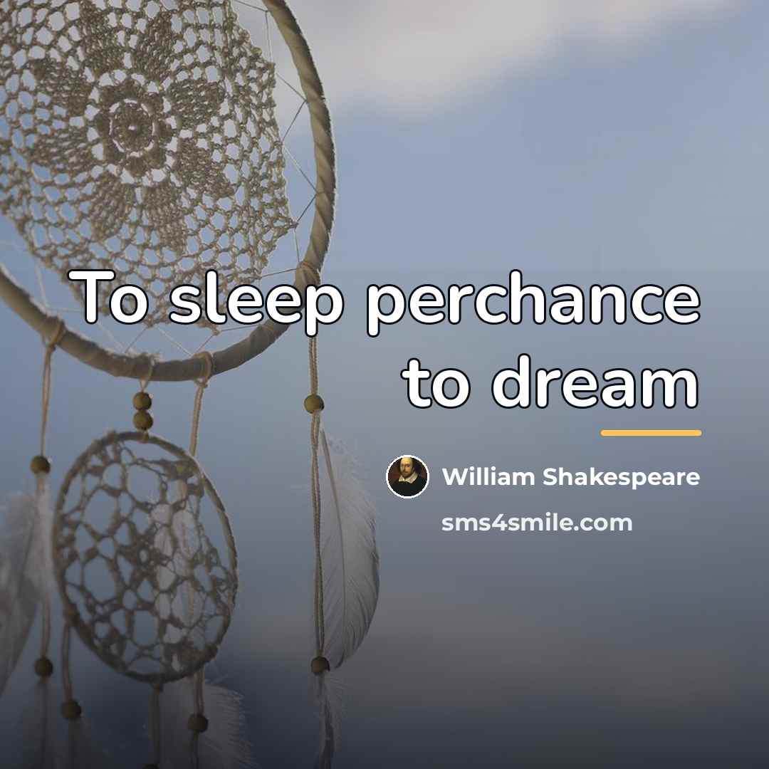 “To sleep perchance to dream…” quote by William Shakespeare