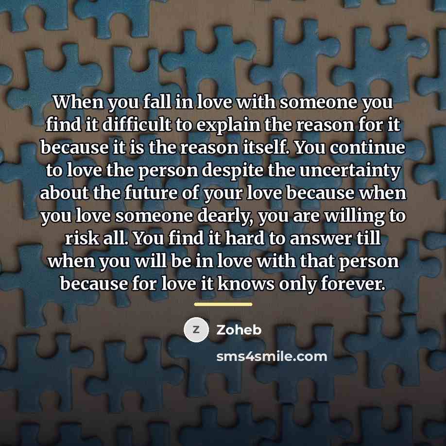 “When you fall in love with someone you find it…” quote by Zoheb