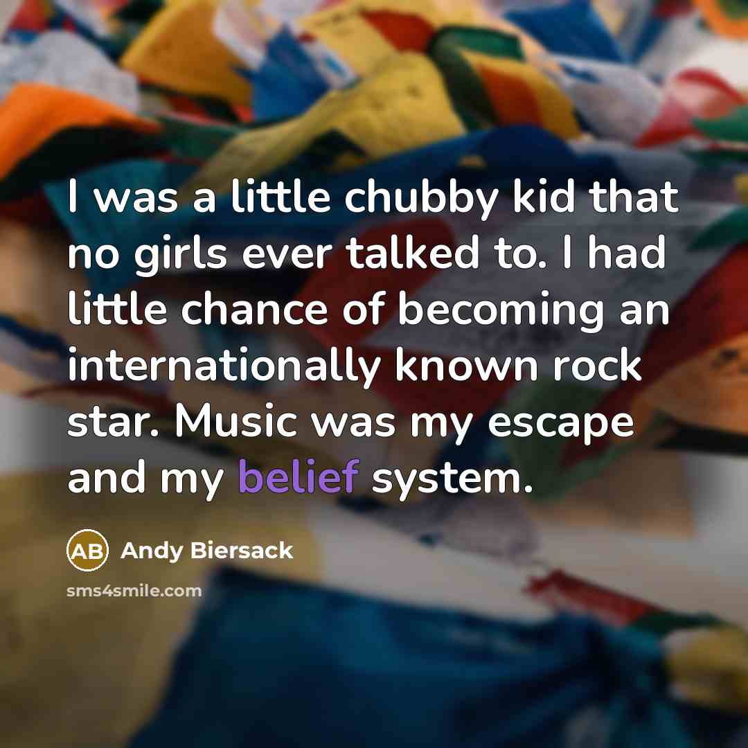 “I was a little chubby kid that no girls ever…” quote by Andy Biersack