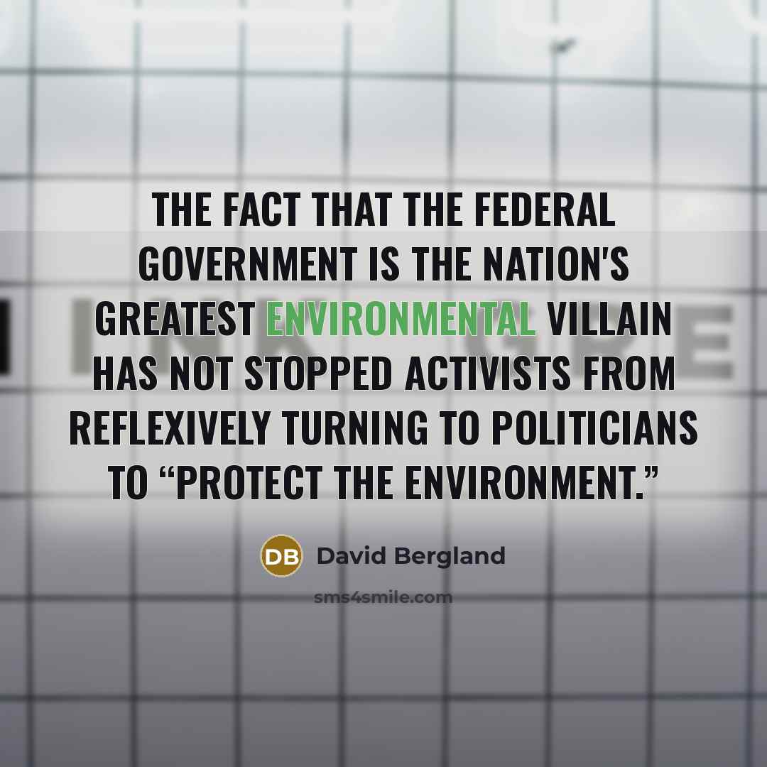 “The fact that the federal government is the nation's greatest…” quote by David Bergland