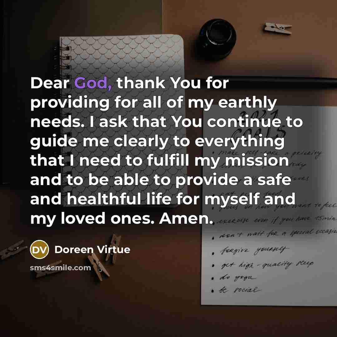 “Dear God, thank You for providing for all of my…” quote by Doreen Virtue