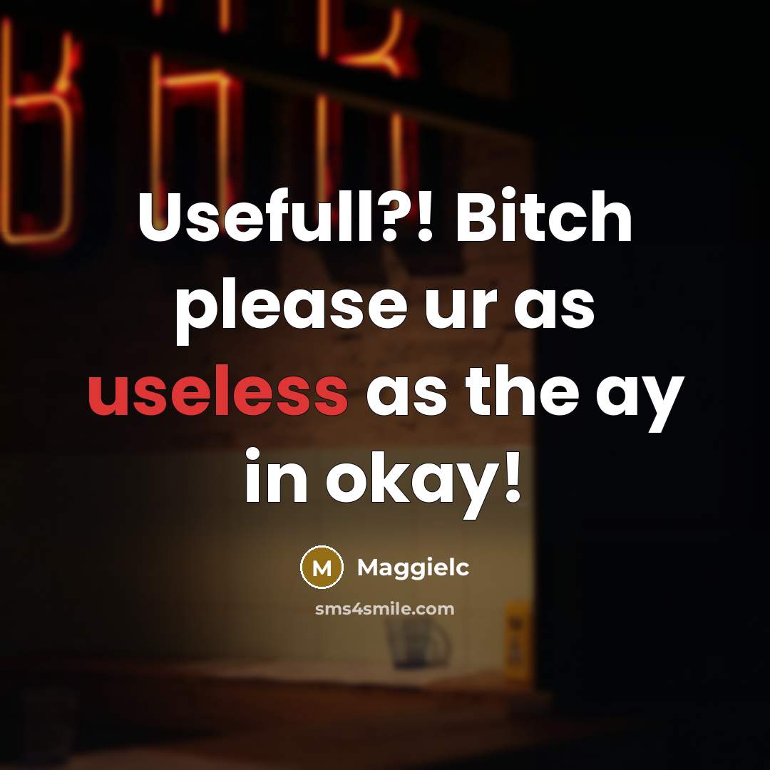 “Usefull?! Bitch please ur as useless as the ay in okay!” quote by Maggielc