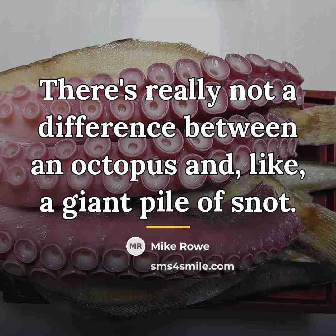 “There's really not a difference between an octopus and, like,…” quote by Mike Rowe