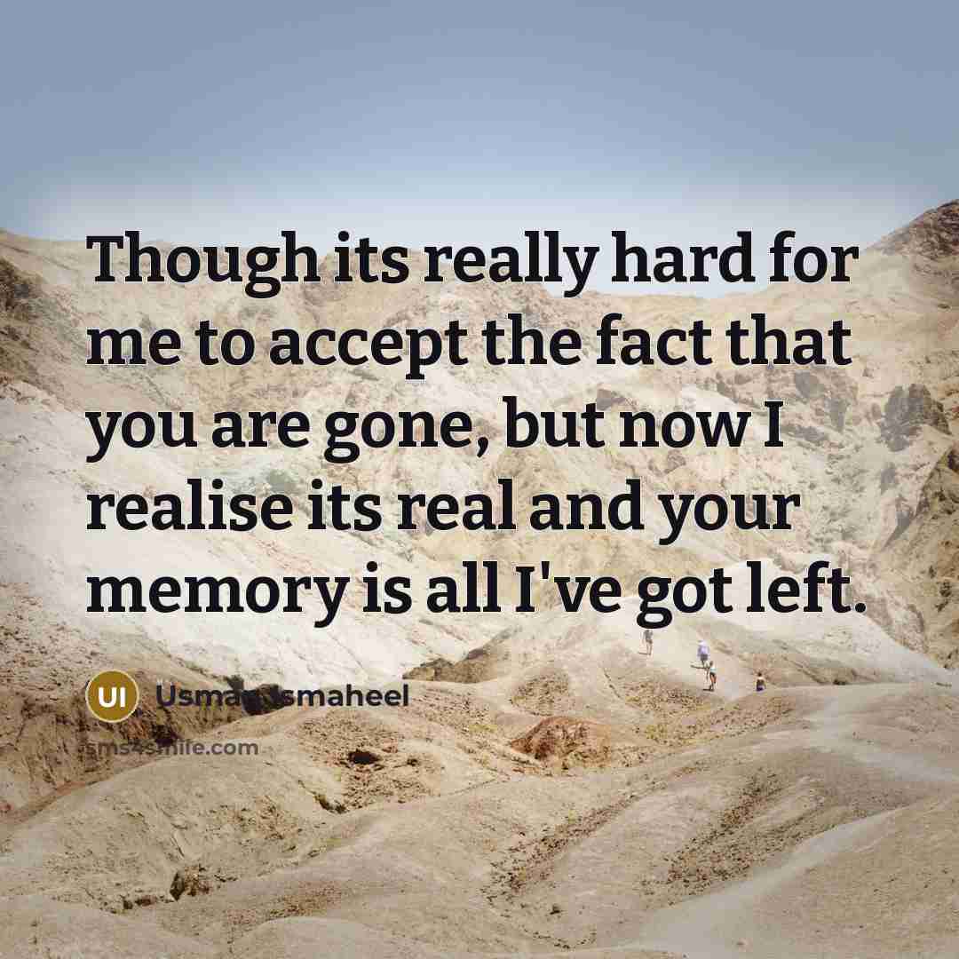 “Though its really hard for me to accept the fact…” quote by Usman Ismaheel