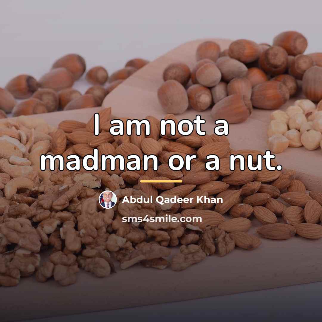 “I am not a madman or a nut.…” quote by Abdul Qadeer Khan