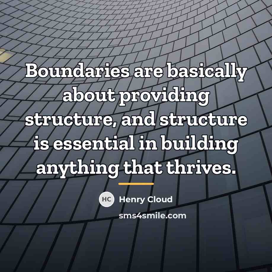 “Boundaries are basically about providing structure, and structure is essential…” quote by Henry Cloud