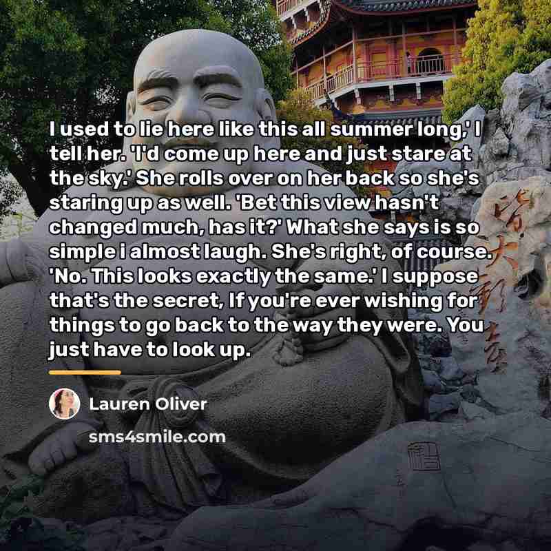 “I used to lie here like this all summer long,'…” quote by Lauren Oliver