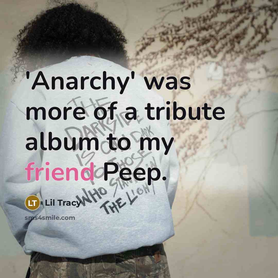 “'Anarchy' was more of a tribute album to my friend…” quote by Lil Tracy