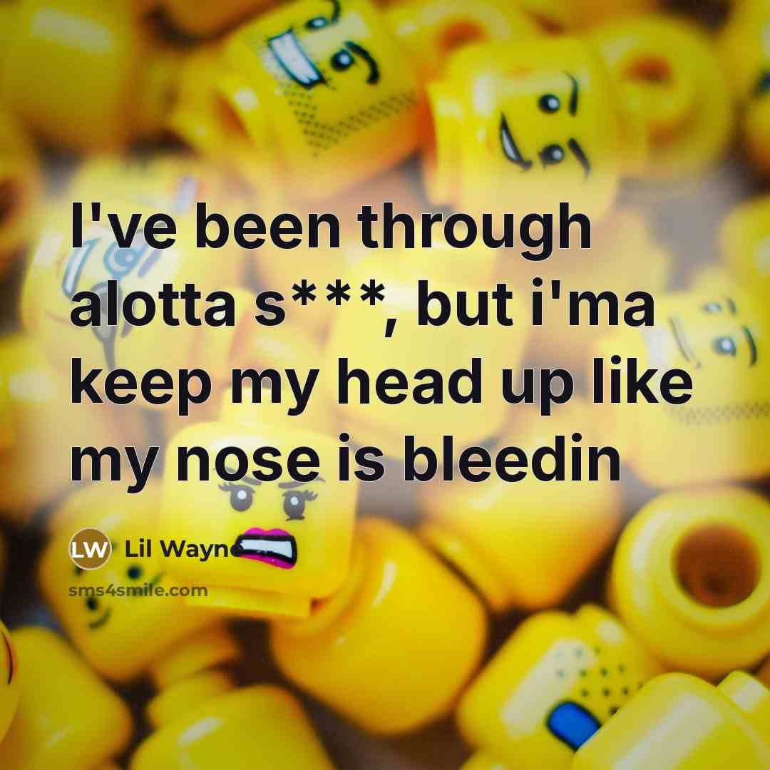 “I've been through alotta s***, but i'ma keep my head…” quote by Lil Wayne