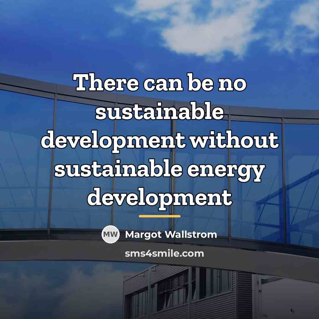 “There can be no sustainable development without sustainable energy development…” quote by Margot Wallstrom