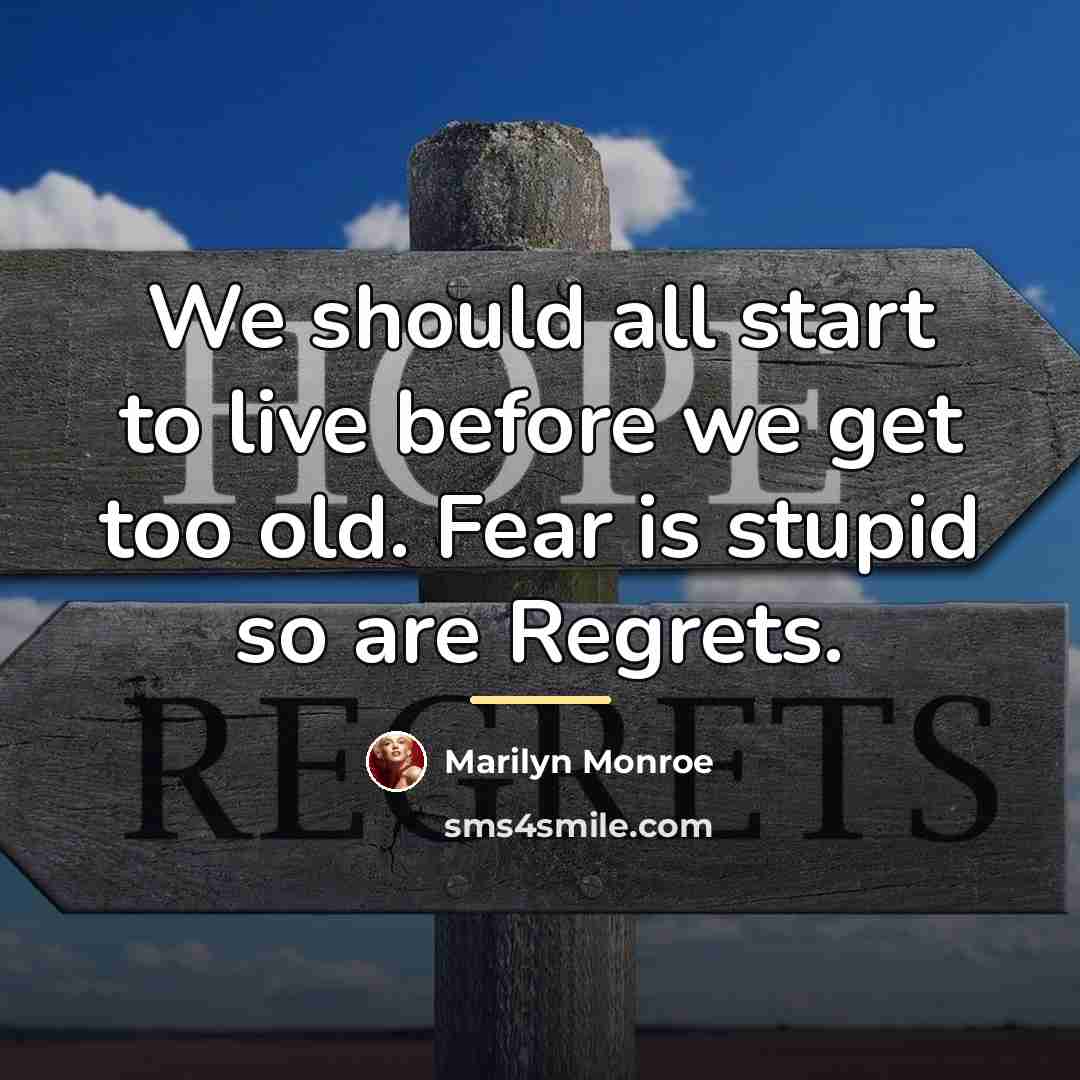 “We should all start to live before we get too…” quote by Marilyn Monroe