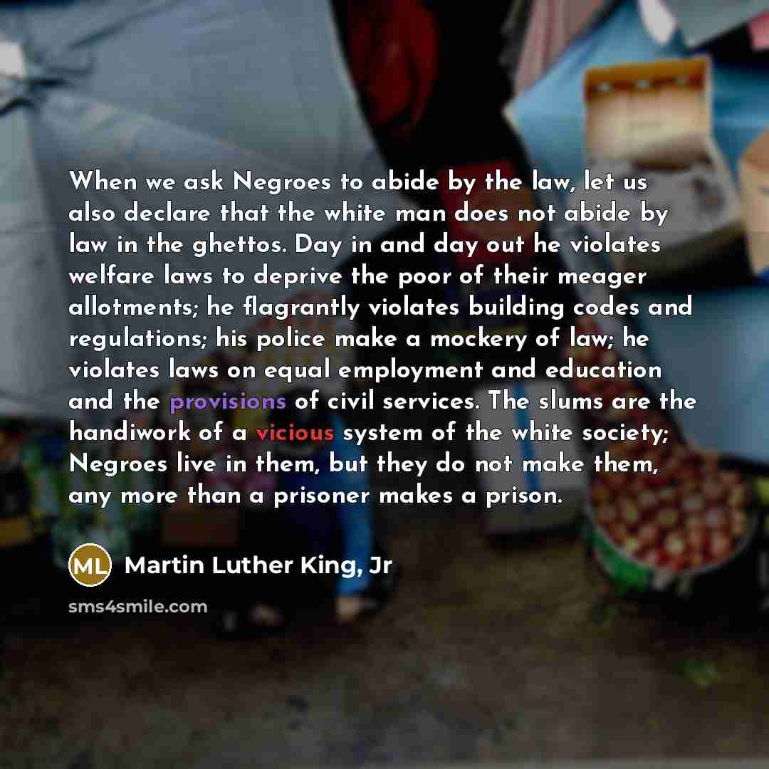 “When we ask Negroes to abide by the law, let…” quote by Martin Luther King, Jr