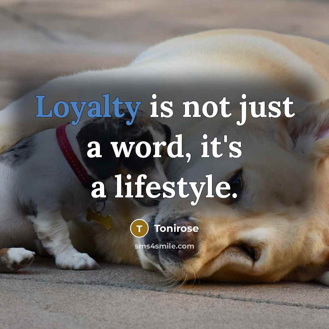 “Loyalty is not just a word, it's a lifestyle.…” quote by Tonirose