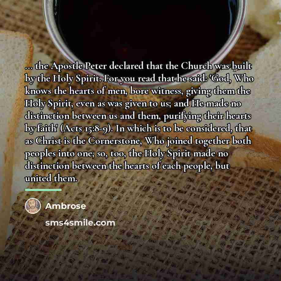 “... the Apostle Peter declared that the Church was built…” quote by Ambrose