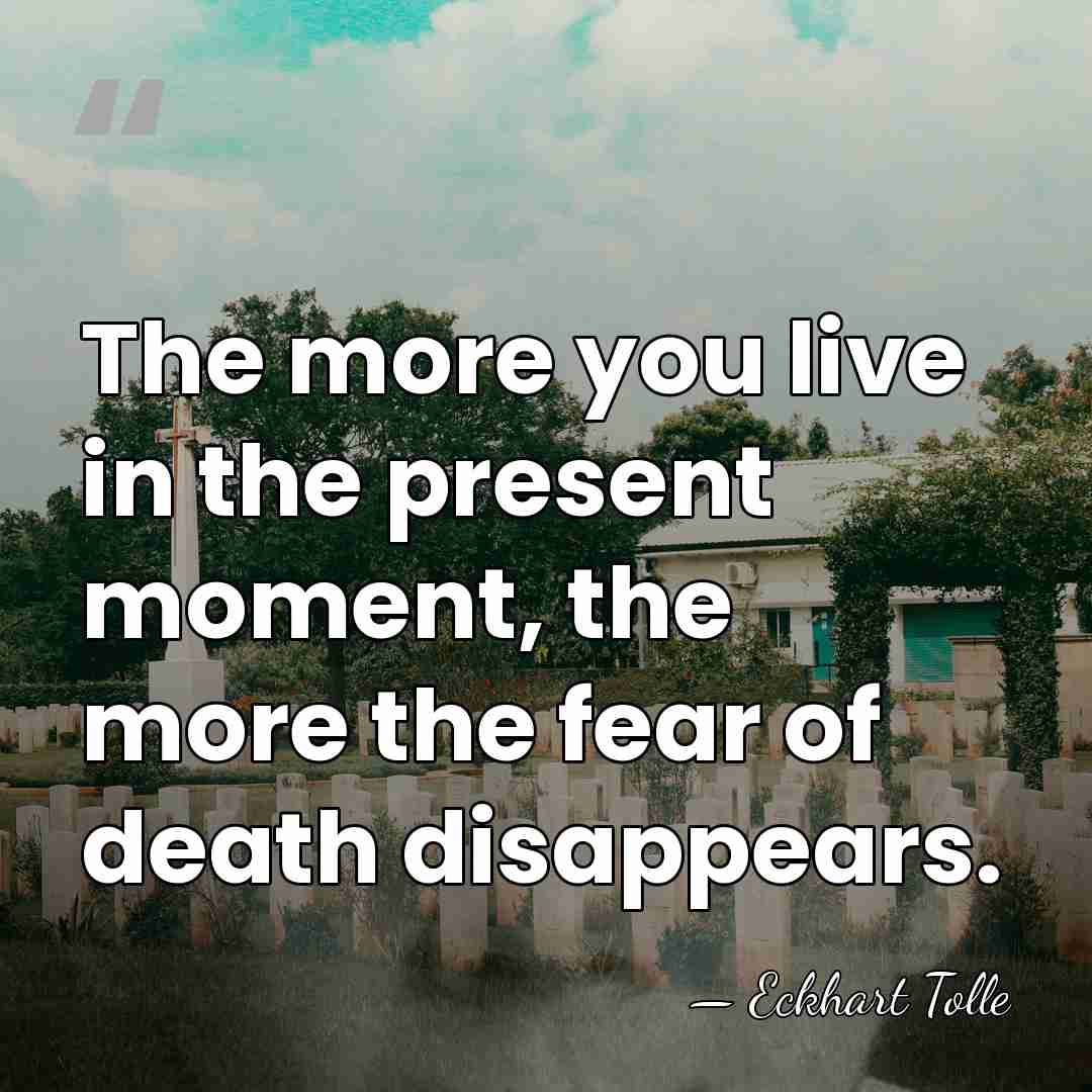 The more you live in the present moment, the more the fear&hellip; - Eckhart Tolle
