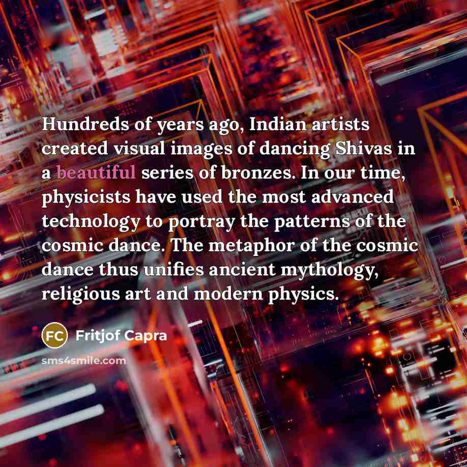 “Hundreds of years ago, Indian artists created visual images of…” quote by Fritjof Capra