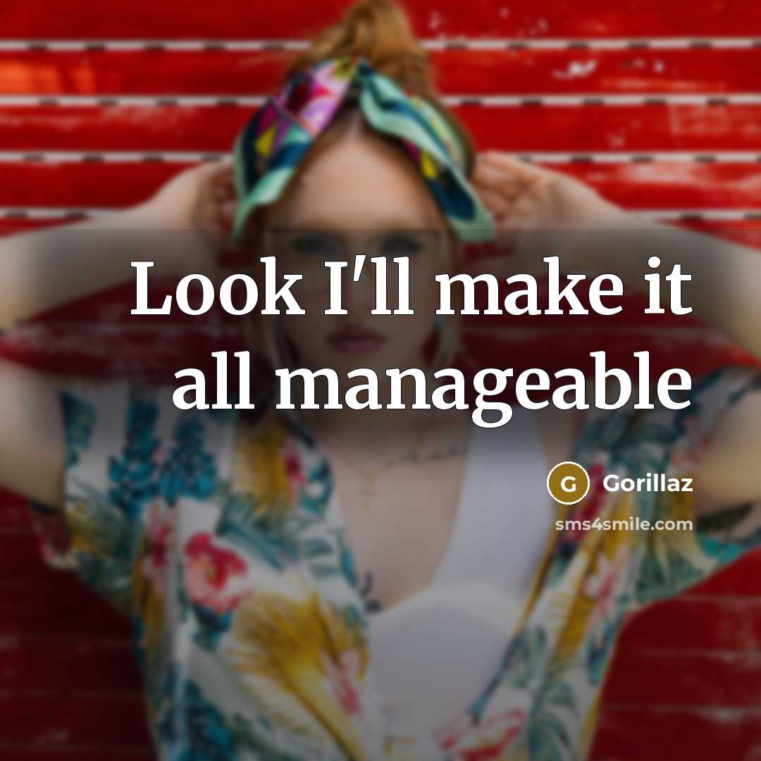 “Look I'll make it all manageable” quote by Gorillaz