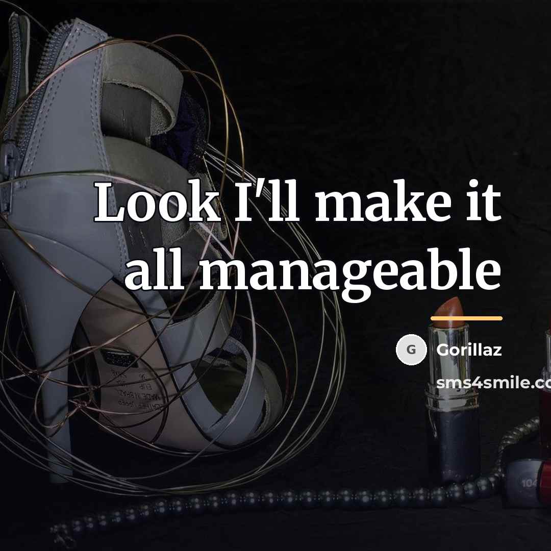 “Look I'll make it all manageable…” quote by Gorillaz