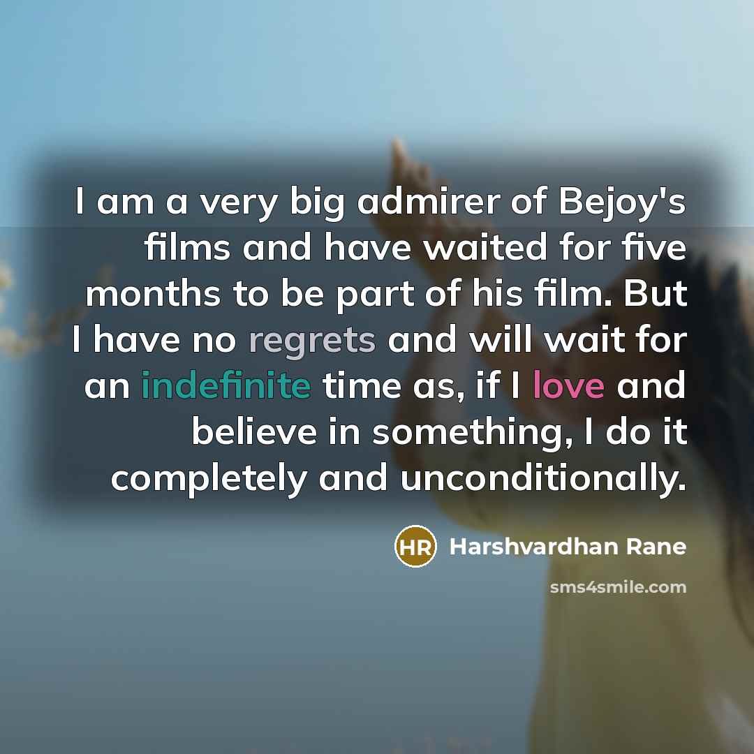 “I am a very big admirer of Bejoy's films and…” quote by Harshvardhan Rane