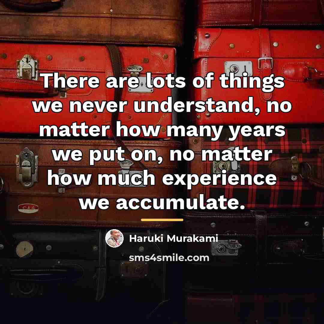 “There are lots of things we never understand, no matter…” quote by Haruki Murakami